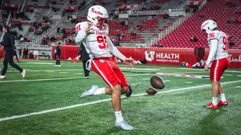 Liam Dougherty pregame warmups at Utah