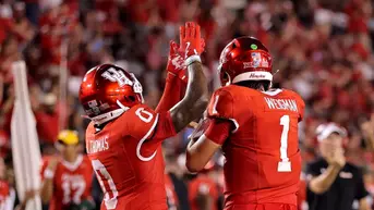 Amare Thomas and Conner Weigman celebrate vs. Colorado