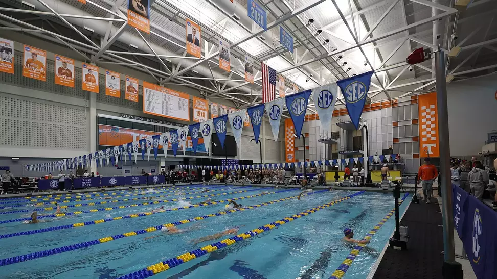 Allan ones Aquatic Center Pool Deck During SEC Championships