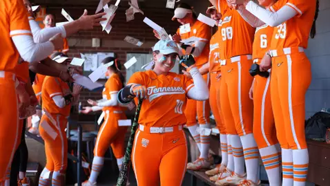 Allannah Leach Celebrate Solo Blast in Fourth Inning