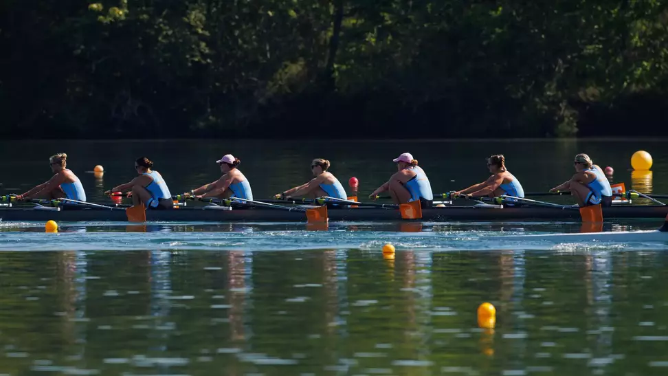 The Second Varsity Eight Crew Competes at Melton Hil Lake in Oak Ridge, Tennessee