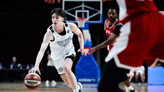 Mark Padjen of KK Perspektiva Ilirija during basketball match between KK Perspektiva Ilirija and KK FMP in Play-Out Round #3 of Admiral Bet ABA League 2025/26, on March 13, 2026 in Tivoli Hall, Ljubljana, Slovenia. Photo by Luka Vovk / Sportida
