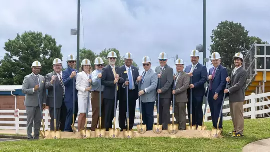 Sandra Hartmann Press Box Groundbreaking
