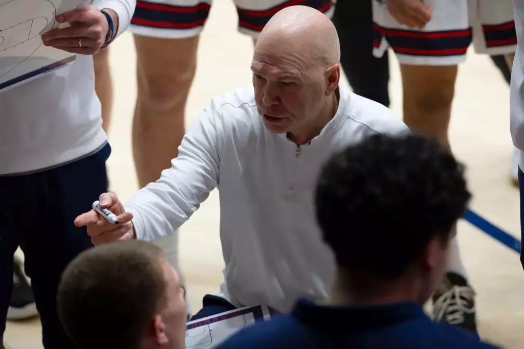 Randy Bennett in the Huddle vs Gonzaga