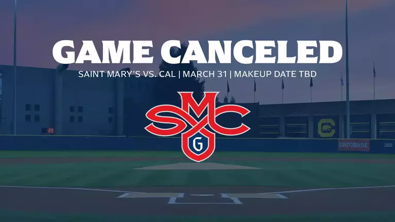 BSB Game Canceled vs. Cal 2026 Web Graphic
