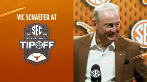 Oct. 14, 2025 | Vic Schaefer addresses the media at the SEC Tipoff event.