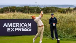 St Andrews, Scotland - Texas men's golfer Daniel Bennett during Round 1 at Jubilee Golf Course on 10/12/26 in St Andrews, St Andrews. (Photo by Ashleigh Young/ University of Texas Athletics)