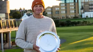St Andrews, Scotland - Texas men's golfer Daniel Bennett after winning the individual competition at The Jubilee Course on 10/13/26 in St Andrews, St Andrews. (Photo by Ashleigh Young/ University of Texas Athletics)
