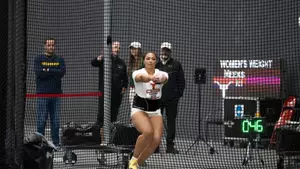 Giavonna Meeks wins Weight Throw at Razorback Invitational