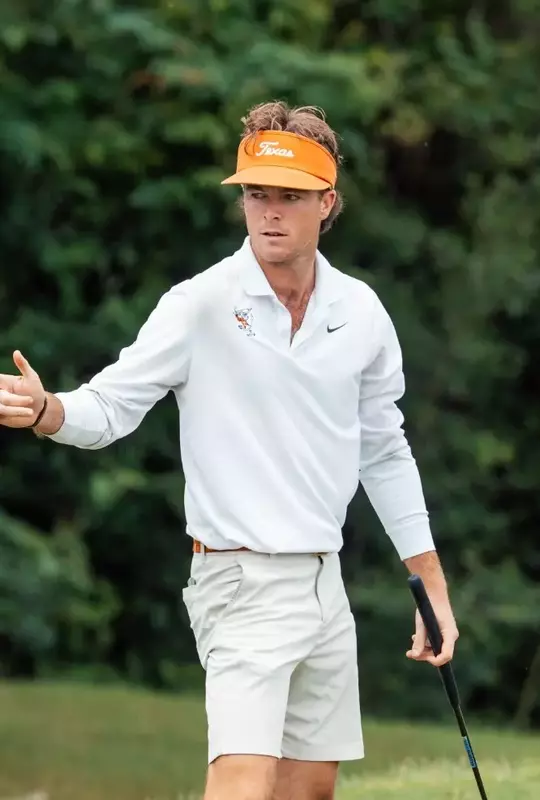 Luke Potter after making putt