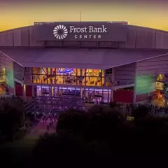 Frost Bank Center (San Antonio) with lights on exterior