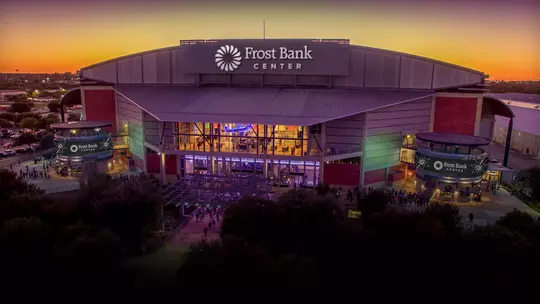 Frost Bank Center (San Antonio) with lights on exterior
