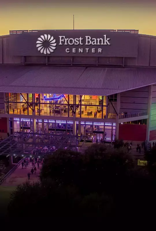 Frost Bank Center (San Antonio) with lights on exterior