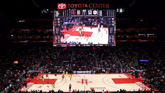 HOUSTON, TEXAS - MARCH 16: A general view inside the stadium during the third quarter of the game between the Los Angeles Lakers and the Houston Rockets at Toyota Center on March 16, 2026 in Houston, Texas. (Photo by Kenneth Richmond/Getty Images)