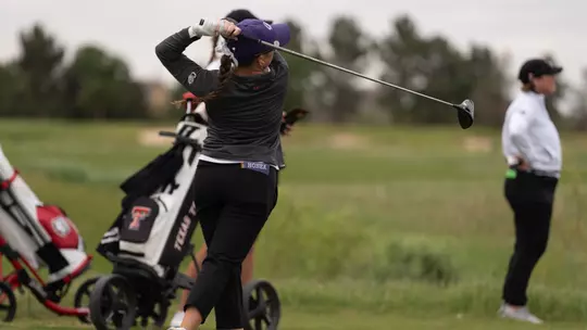 Ryann Honea takes a swing at the NCAA Lubbock Regional in Lubbock, Texas on May 4, 2025.