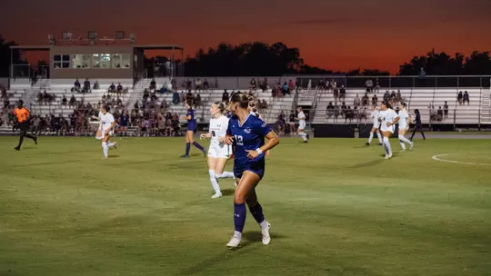 Raegan Hollis runs during ACU's 1-1 tie with Utah Tech at Elmer Gray Stadium on Oct. 2, 2025.