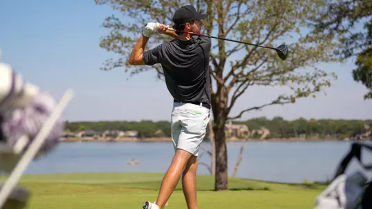 Kade McDonough takes a swing at Halbert National in Granbury, Texas.