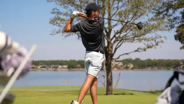 Kade McDonough takes a swing at Halbert National in Granbury, Texas.