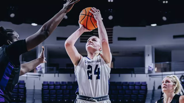 Emma Troxell shoots a jumpshot in ACU's 68-65 win over Tarleton State at Moody Coliseum on Feb. 3, 2026.