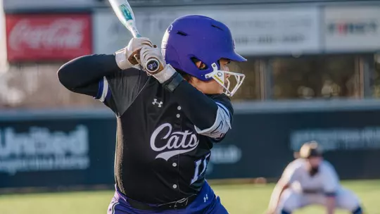 Erianna Garcia prepares to swing against South Dakota State on February 11, 2026