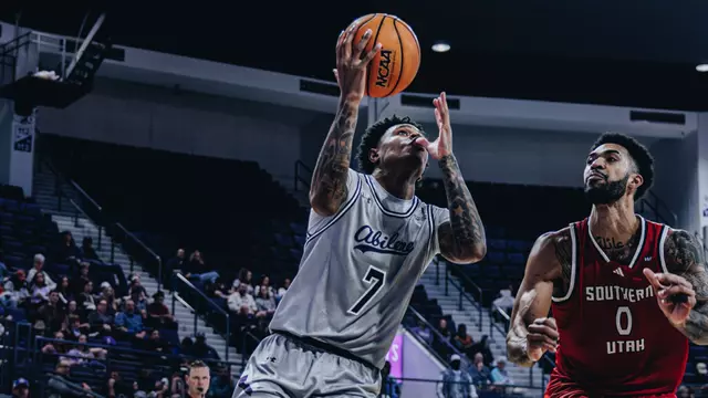 Christian Alston drives to the bucket against Southern Utah on Feb. 21, 2026