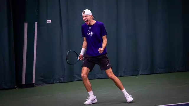 Merse Deli shouts in excitement during a match against Tyler Junior College on February 6, 2025