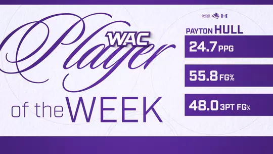 Payton Hull WAC Player of the Week Graphic 2/9/26