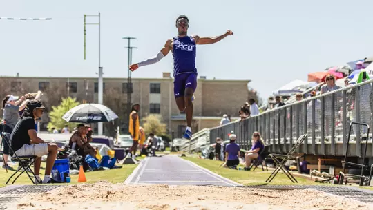 Horatio Brooks competes in the long jump at the 2026 Wes Kittley Invitational