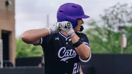 Elizabeth Schaefer prepares for a pitch during a game against Utah Valley on April 11, 2026