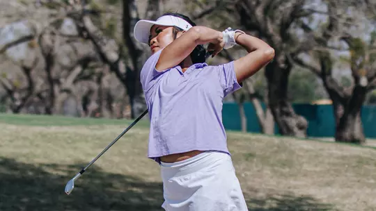 Jasmine Do takes a swing at the West Texas Classic at Abilene Country Club on March 2, 2026.
