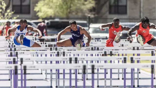 Miguel Hall runs the hurdles at the 2026 Wes Kittley Invitational