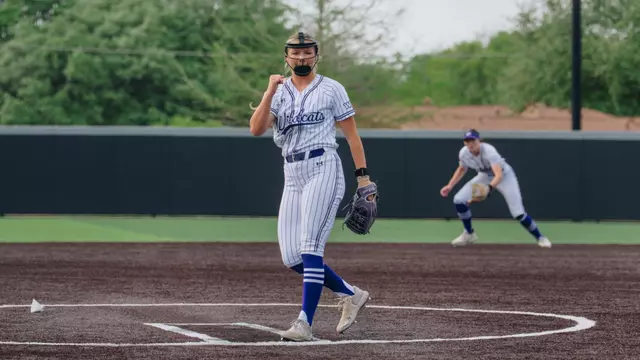 Alissa Snipes pumps her fist while pitching against Texas Tech on March 31, 2026