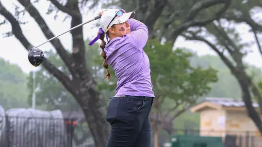 Ryann Honea takes a swing in the third round of the WAC Championship in McKinney, Texas on April 22, 2026.