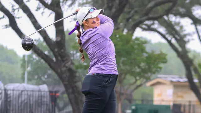 Ryann Honea takes a swing in the third round of the WAC Championship in McKinney, Texas on April 22, 2026.