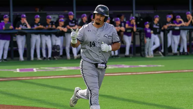 Diego Cardenas rounds the bases after hitting a home run in ACU's 11-4 win over Tarleton State in Stephenville, Texas on April 10, 2026.