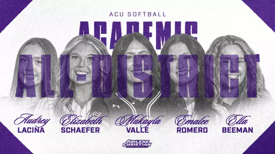 ACU softball 2026 Academic All-District graphic