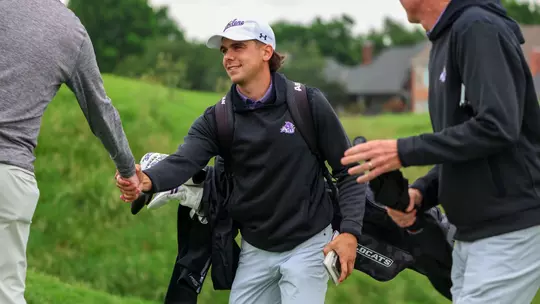 Thomas Buisson is congratulated following the third round of the WAC Championship in McKinney, Texas on April 29, 2026.