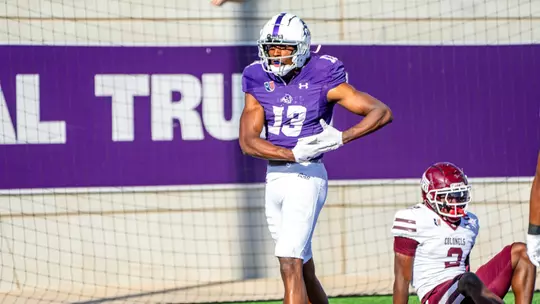 Blayne Taylor celebrates a touchdown catch against Eastern Kentucky in 2024.