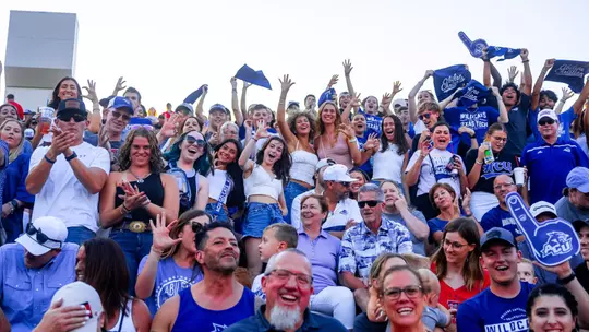 ACU fans cheer during a football game at Texas Tech on Aug. 31, 2024 in Lubbock.