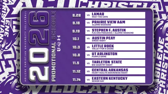 2026 Volleyball Promo Schedule Graphic