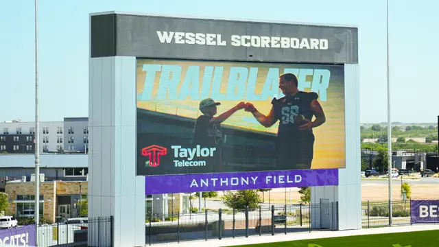 Taylor Telecom Trail Blazer commercial on the video board at Wildcat Stadium