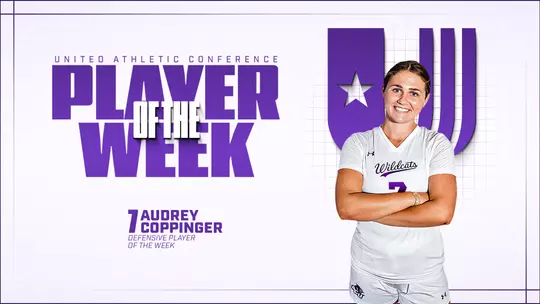 Audrey Coppinger UAC Defensive Player of the Week graphic