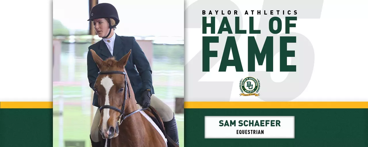 Sam Schaefer graphic celebrating Baylor Hall of Fame selection