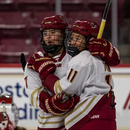 whockey goal celebration vs. St. Lawrence