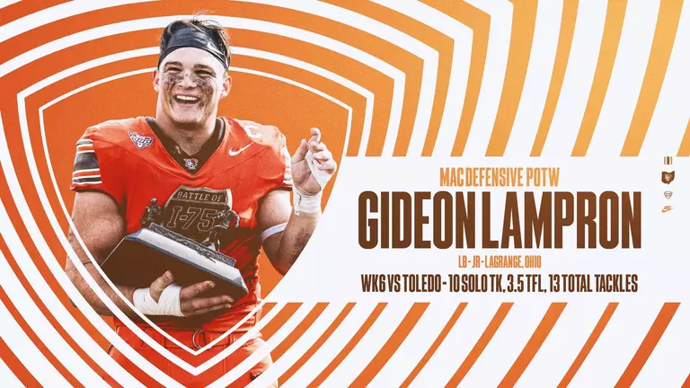 Gideon Lampron Named MAC Co-Defensive Player of the Week