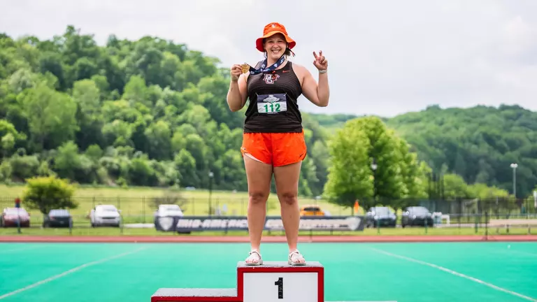 Fintel Wins Hammer Throw, Withrow Runner-Up in 10K as Track & Field Stays in Contention on First Day of MAC Championships