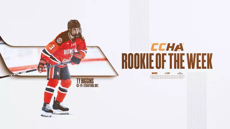 Ty Higgins Named CCHA Rookie of the Week