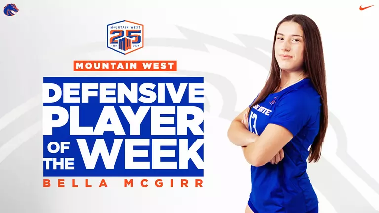 Boise State’s McGirr Named MW Volleyball Defensive Player of the Week