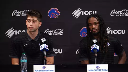 Boise State Basketball Media Day — Pearson Carmichael and Damari Wheeler-Thomas