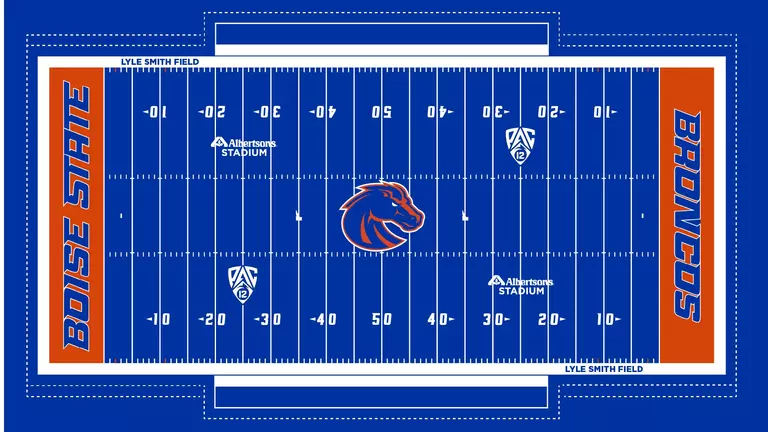 Boise State to Honor Moore, Jeanty with Iconic Field Markings on The Blue